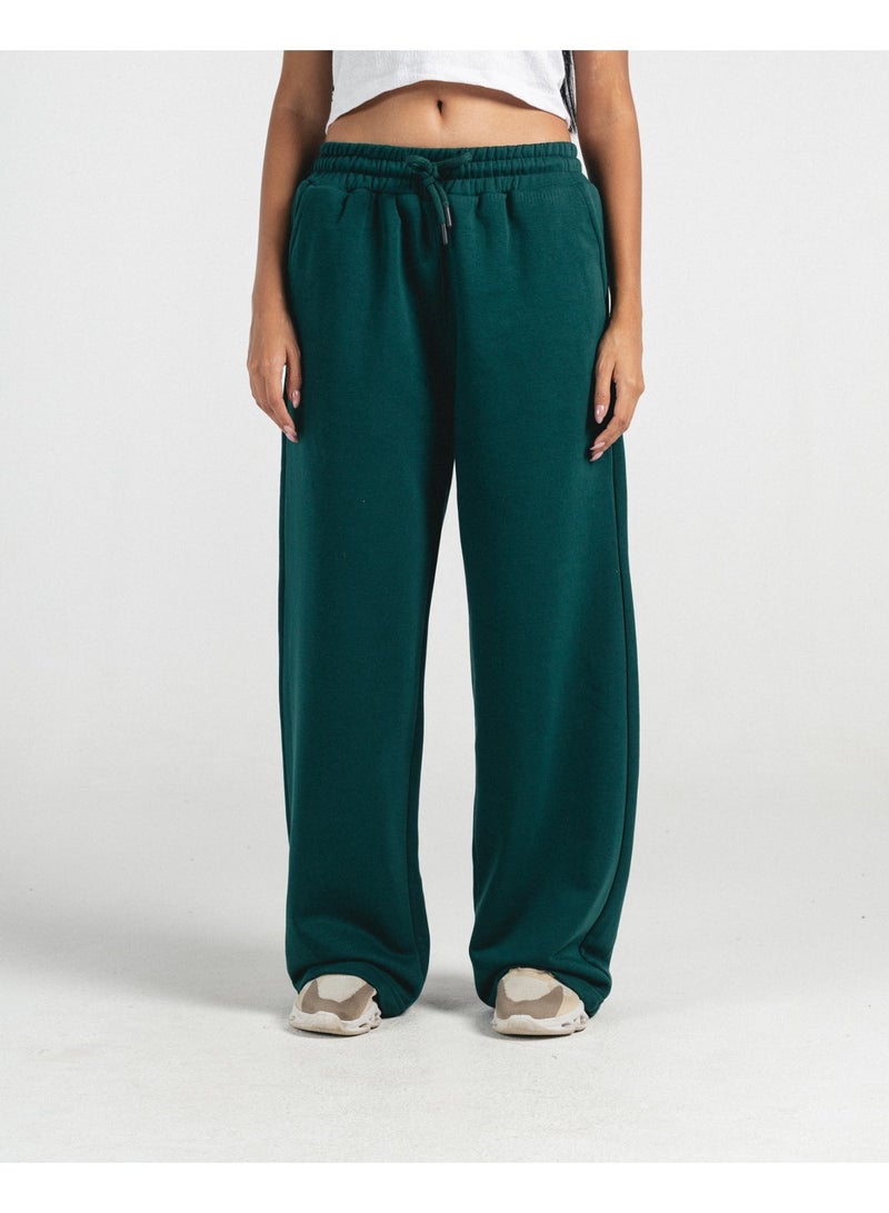 Feathers  Wide-leg sweatpants, 100% cotton for women - Image 1