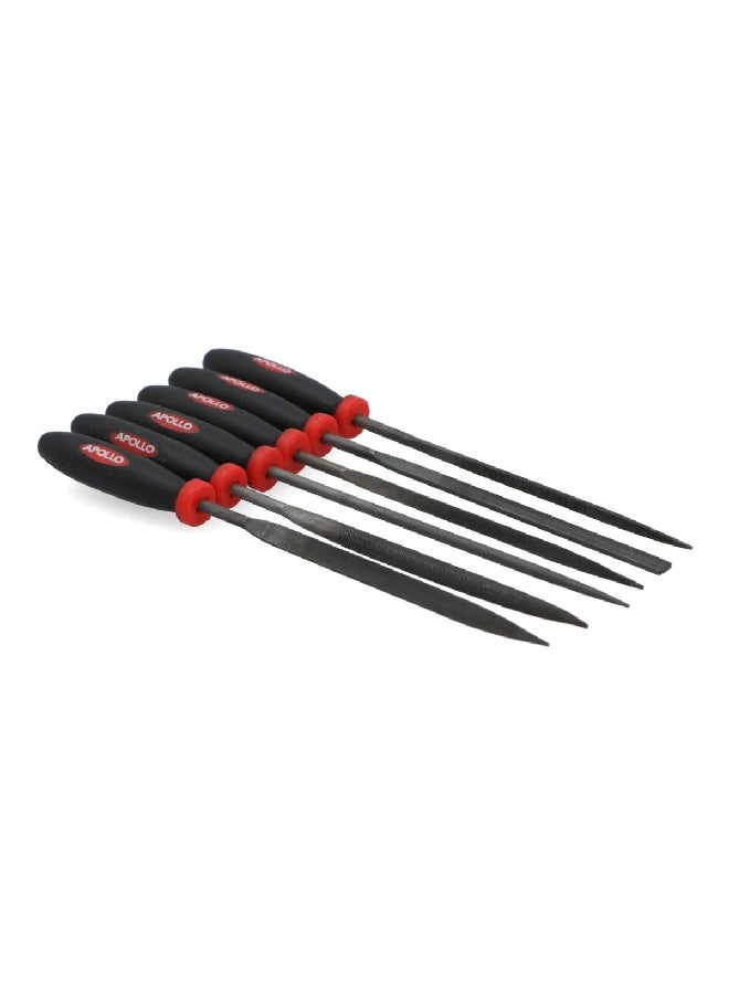 Apollo 6-Piece High Grade Precision File Set Black and Red DT-0730 - Image 3