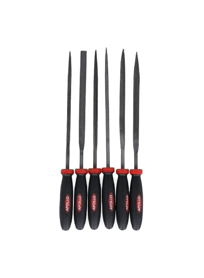 Apollo 6-Piece High Grade Precision File Set Black and Red DT-0730 - Image 2