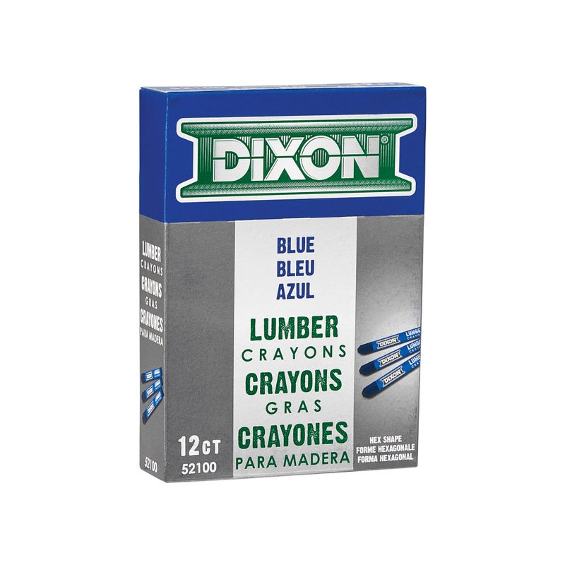 Dixon Industrial Lumber Crayons Blue 12 Count