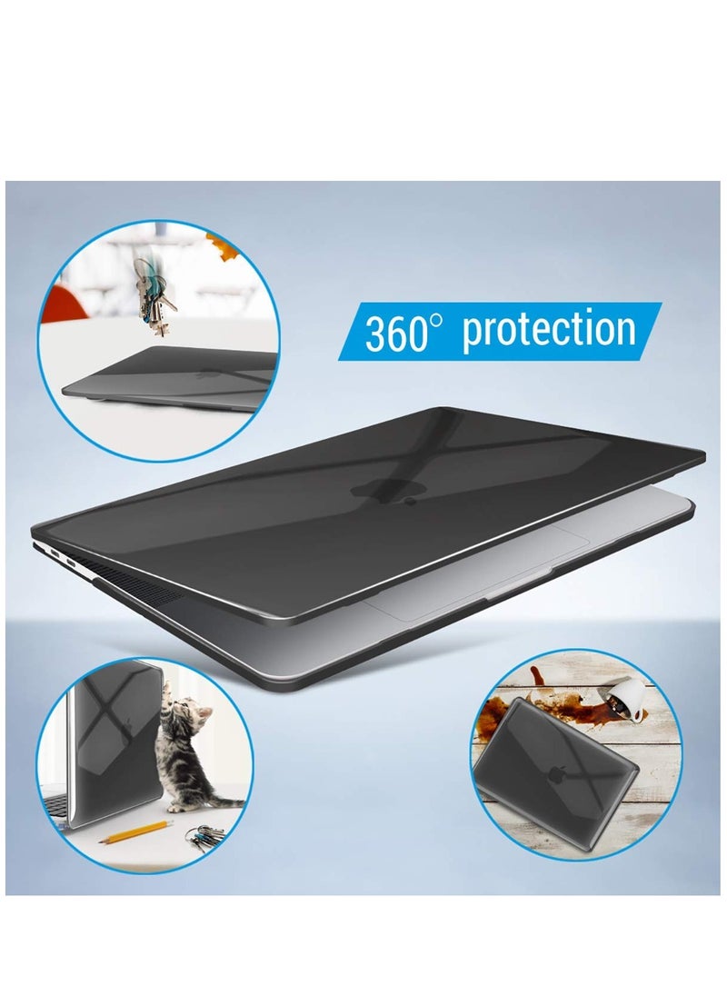 Hard Shell Case Protective Snap On Cover Compatible with Apple MacBook Pro 16 inch A2141/with Touch Bar & Touch ID & Retina Display USB-C 2019 2020 Release (Crystal Black)