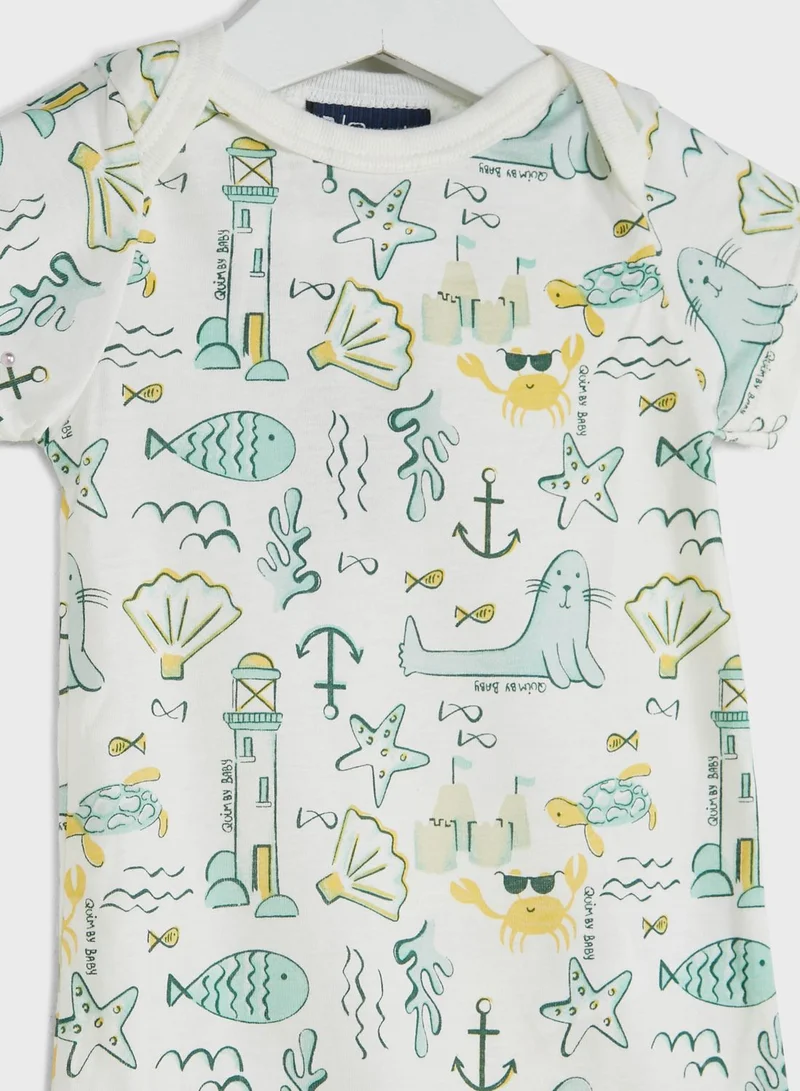 Quimby Infant Printed Half Body Romper