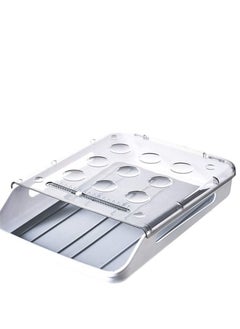EMZJ Single Layer Automatic Rolling Egg Box Kitchen Items Refrigerator Storage Organizer Household Transparent Drawer Tray Space Saver Single Layer Automatic Rolling Egg Box Kitchen Items Refrigerator Stor  - Image 4