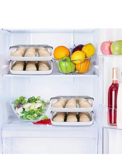 EMZJ Single Layer Automatic Rolling Egg Box Kitchen Items Refrigerator Storage Organizer Household Transparent Drawer Tray Space Saver Single Layer Automatic Rolling Egg Box Kitchen Items Refrigerator Stor  - Image 2