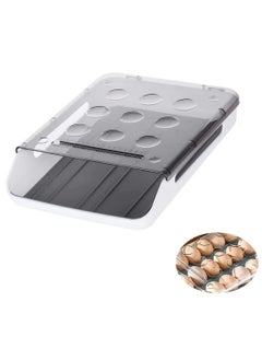 EMZJ Single Layer Automatic Rolling Egg Box Kitchen Items Refrigerator Storage Organizer Household Transparent Drawer Tray Space Saver Single Layer Automatic Rolling Egg Box Kitchen Items Refrigerator Stor  - Image 3
