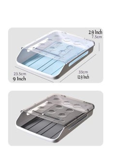EMZJ Single Layer Automatic Rolling Egg Box Kitchen Items Refrigerator Storage Organizer Household Transparent Drawer Tray Space Saver Single Layer Automatic Rolling Egg Box Kitchen Items Refrigerator Stor  - Image 5