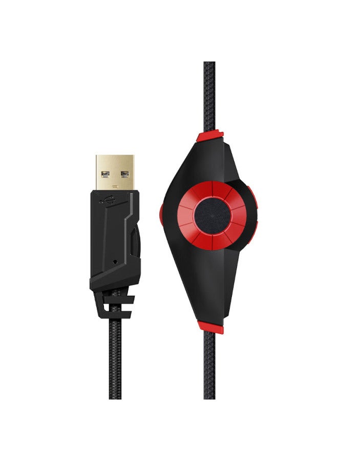 Xiberia Siberia V13u Gaming Headset, Over-ear Wired Usb 7.1 Surround, E-sports Pubg Headphones, Computer Headset With Microphone, Two-in, Black And Red - Image 5