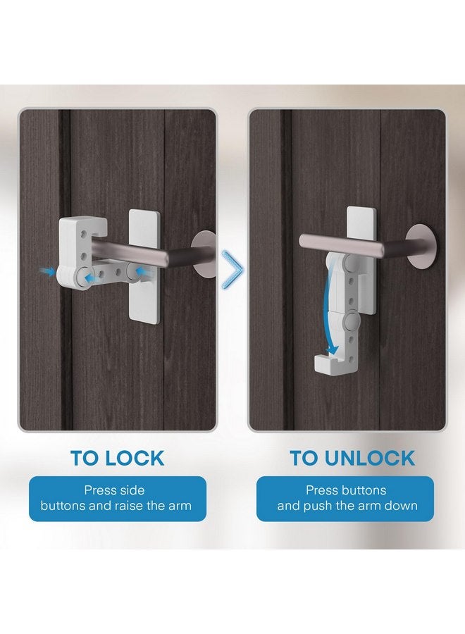 أف واي واي قفل باب FYY المقاوم للأطفال - عبوة واحدة من أقفال الأبواب المقاومة للأطفال لسلامة الأطفال، قفل مقبض الباب اللاصق 3M يمنع الأطفال الصغار من فتح الأبواب، أقفال خزانة قابلة للتعديل، منتجات سلامة الأطفال - Image 2