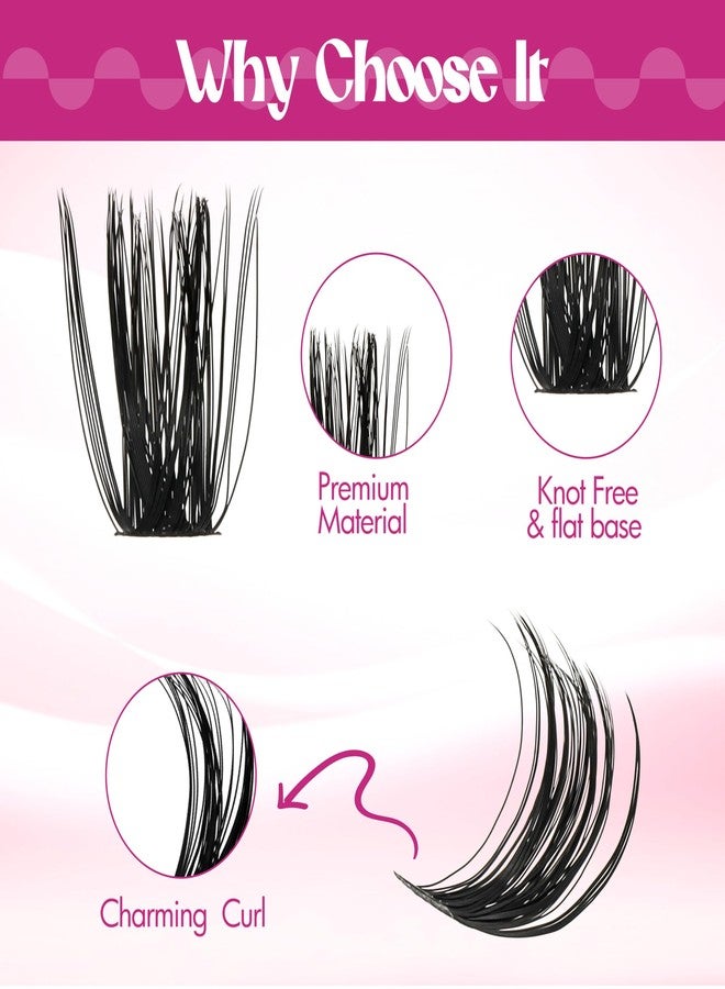 FADLASH Lash Clusters 60D+80D Fluffy Eyelash Clusters D Curl 8-16mm Individual Lashes Cluster Eyelash Extensions Wispy 280pcs Thick Lash Extension Clusters (60+80D-0.07-D, 8-16mm) - Image 5
