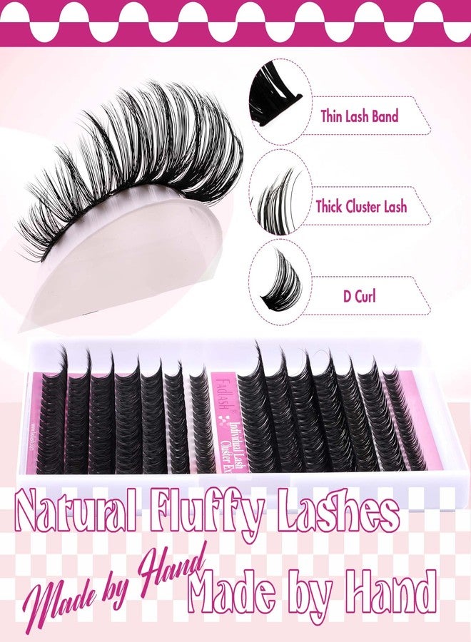 FADLASH Lash Clusters 60D+80D Fluffy Eyelash Clusters D Curl 8-16mm Individual Lashes Cluster Eyelash Extensions Wispy 280pcs Thick Lash Extension Clusters (60+80D-0.07-D, 8-16mm) - Image 3