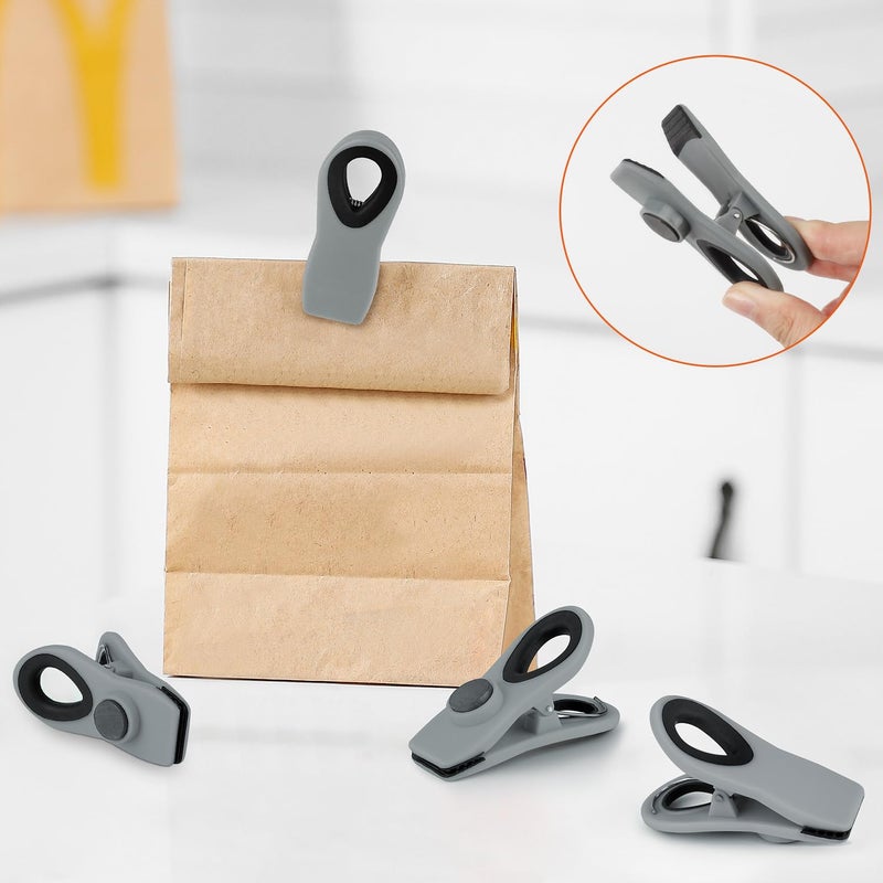 TACGEA Chip Clips, Magnetic Bag Clips with Air Tight Seal for Food Storage, 12 Pieces (Gray) - Image 5