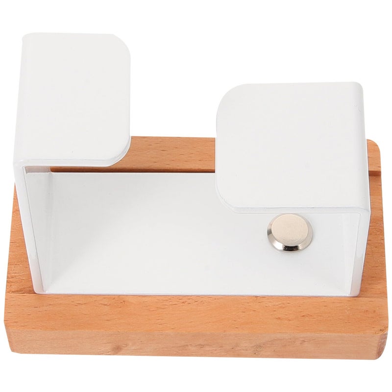 White Beech Wood Wall Mounted Towel Hook No Drilling Required Space Saving Bathroom Storage - Image 2
