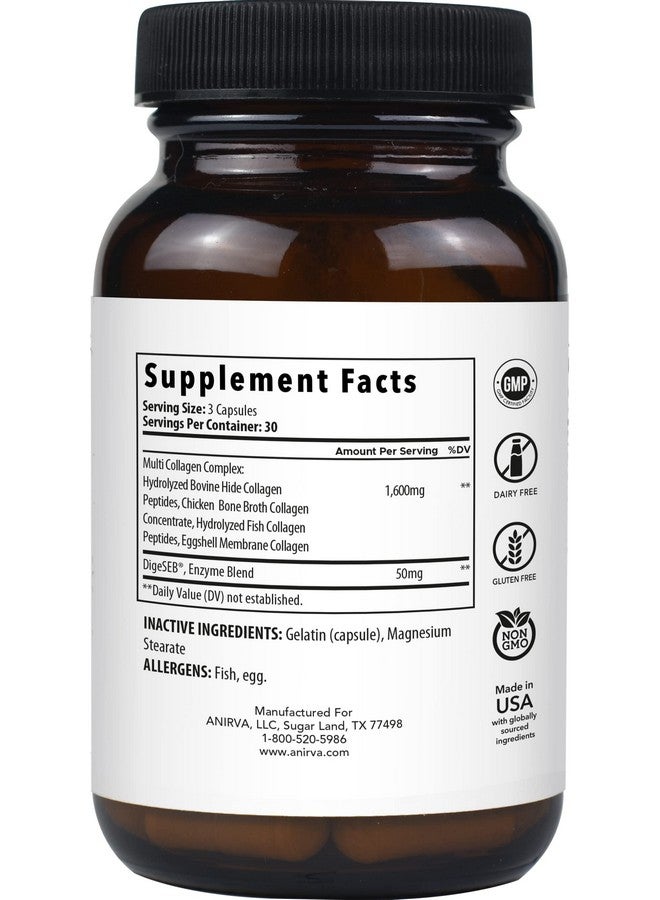 ANIRVA Multi Collagen Complex Type I Ii Iii V X Collagen Supplement For Antiaging Healthy Joints Hair Skin And Nails - Image 3