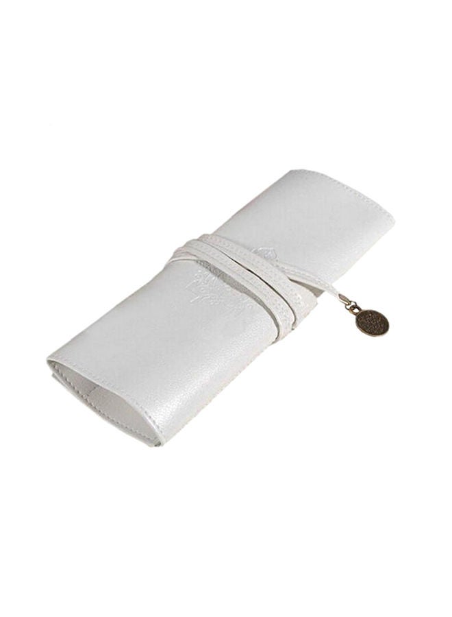 NIBEMINENT Luxury Roll Make Up Cosmetic Pen Pencil Case White