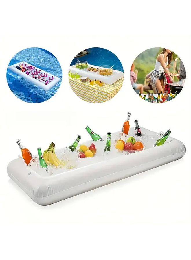 Small White Inflatable Buffet Bar Portable Outdoor Cooler For BBQ Picnic Pool Party - Image 2