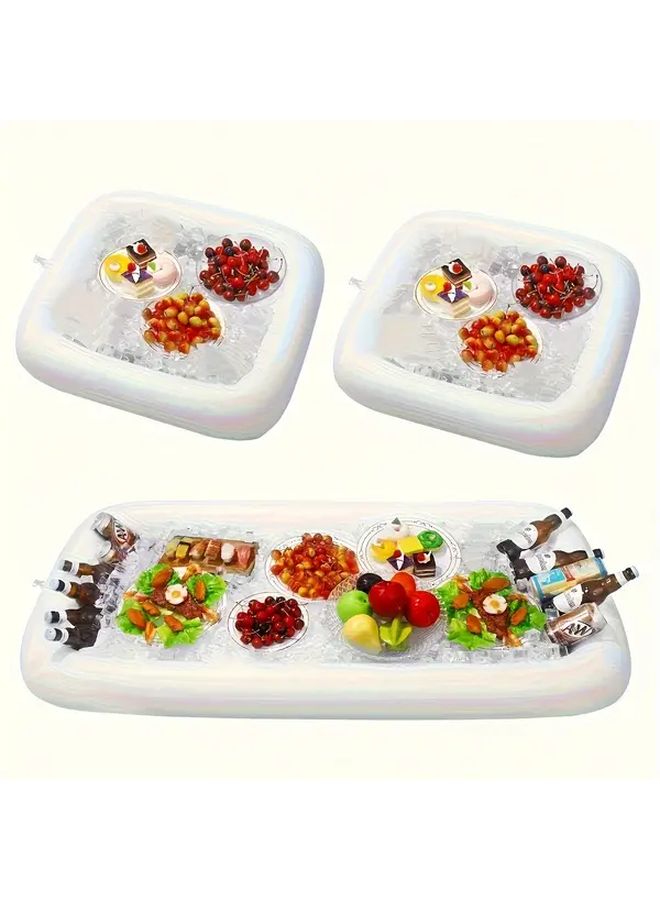 Small White Inflatable Buffet Bar Portable Outdoor Cooler For BBQ Picnic Pool Party - Image 4