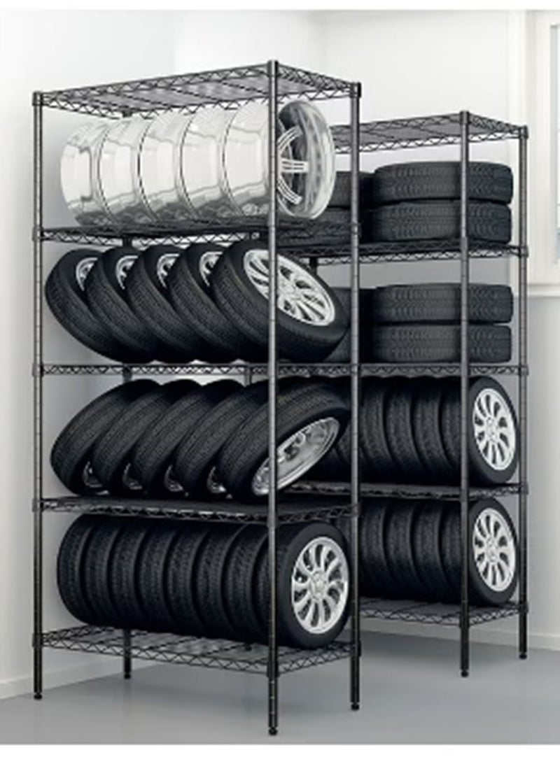 Generic 5-Shelf Adjustable Heavy Duty Storage Shelving Unit Steel Organizer Wire Rack Black  - Image 3