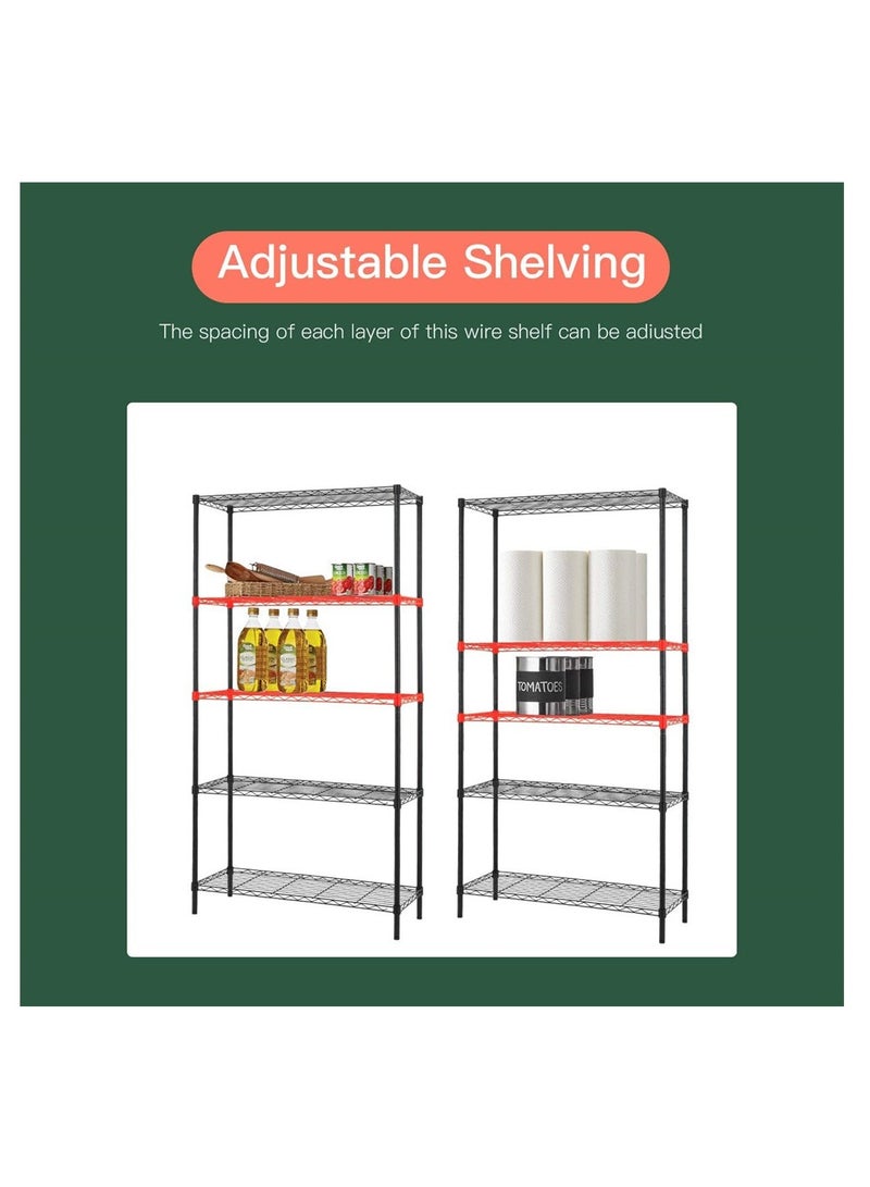 Generic 5-Shelf Adjustable Heavy Duty Storage Shelving Unit Steel Organizer Wire Rack Black  - Image 5