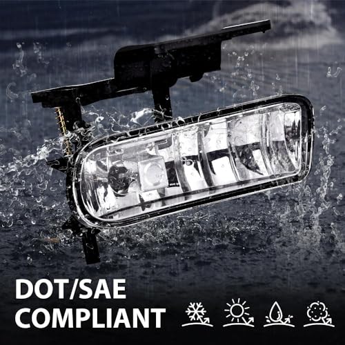 GPLUS G-PLUS Fog Lights Lamp Left Right Compatible With Chevy Silverado 1500/2500 1999-2002/Fit Chevy Silverado 3500 2001-2002/Fit Chevy Tahoe/Suburban 2000-2006 Clear Lens - Image 2