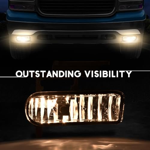 GPLUS G-PLUS Fog Lights Lamp Left Right Compatible With Chevy Silverado 1500/2500 1999-2002/Fit Chevy Silverado 3500 2001-2002/Fit Chevy Tahoe/Suburban 2000-2006 Clear Lens - Image 3