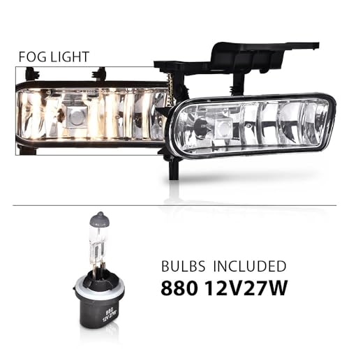 GPLUS G-PLUS Fog Lights Lamp Left Right Compatible With Chevy Silverado 1500/2500 1999-2002/Fit Chevy Silverado 3500 2001-2002/Fit Chevy Tahoe/Suburban 2000-2006 Clear Lens - Image 5