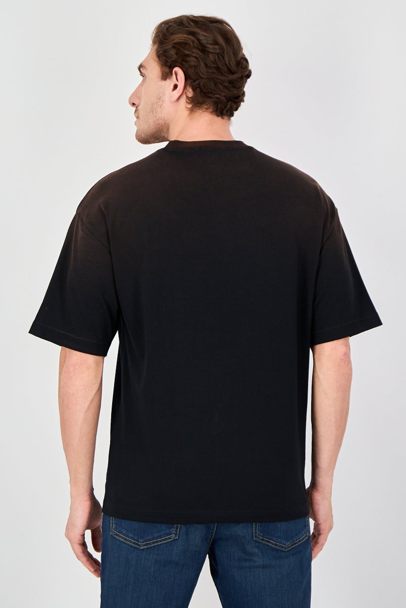 Ketch Men Crew Neck Short Sleeve Brand Logo T-Shirt, Black - Image 3