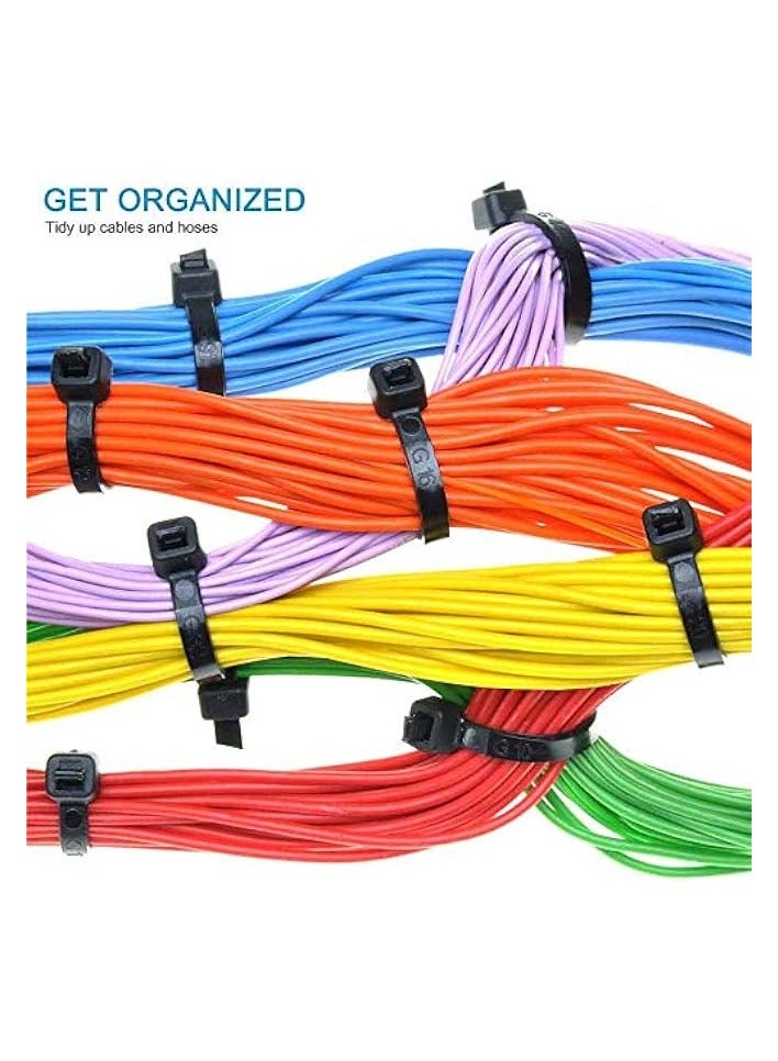 Promass 9.8 Inch Heavy Duty Cable Ties - 250 Pack, 50lb Tensile Strength, Self-Locking Nylon Wire Wraps for Indoor and Outdoor Use - Premium Black Zip Ties for Secure Bundling and Organization - Image 2