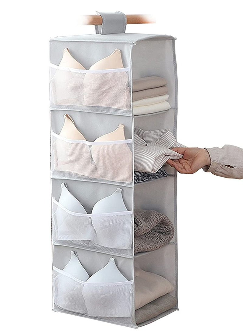 Swift 4-Shelf Hanging Closet Organizer Grey 80x30x22cm  - Image 1