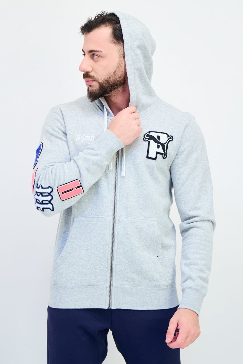 PUMA Select Men Sportswear Fit Long Sleeves Hoodie, Light Grey - Image 1