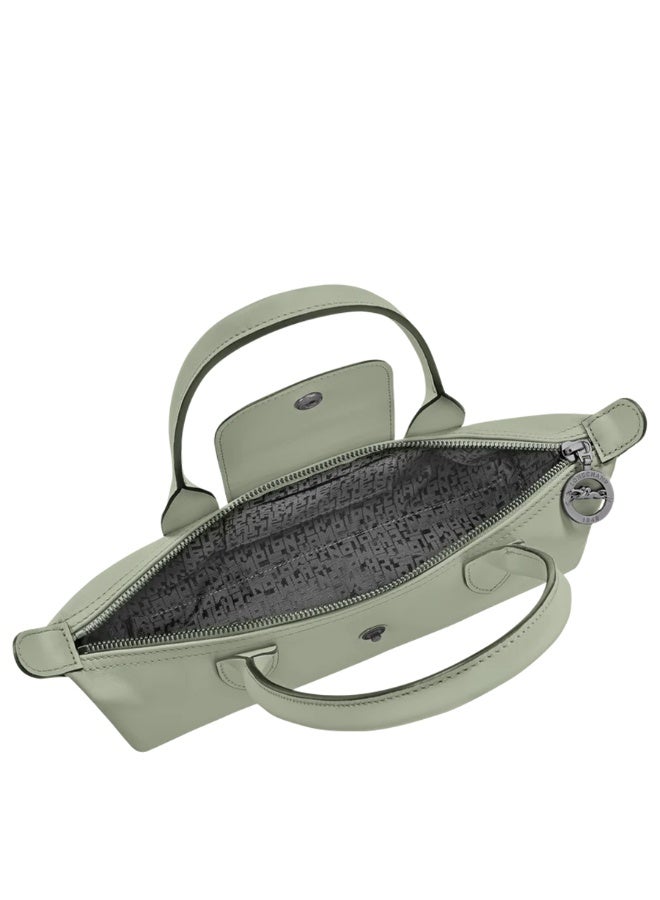 Longchamp Style Mini Baguette Shoulder Bag, Faux Leather, Sage Green - Image 4