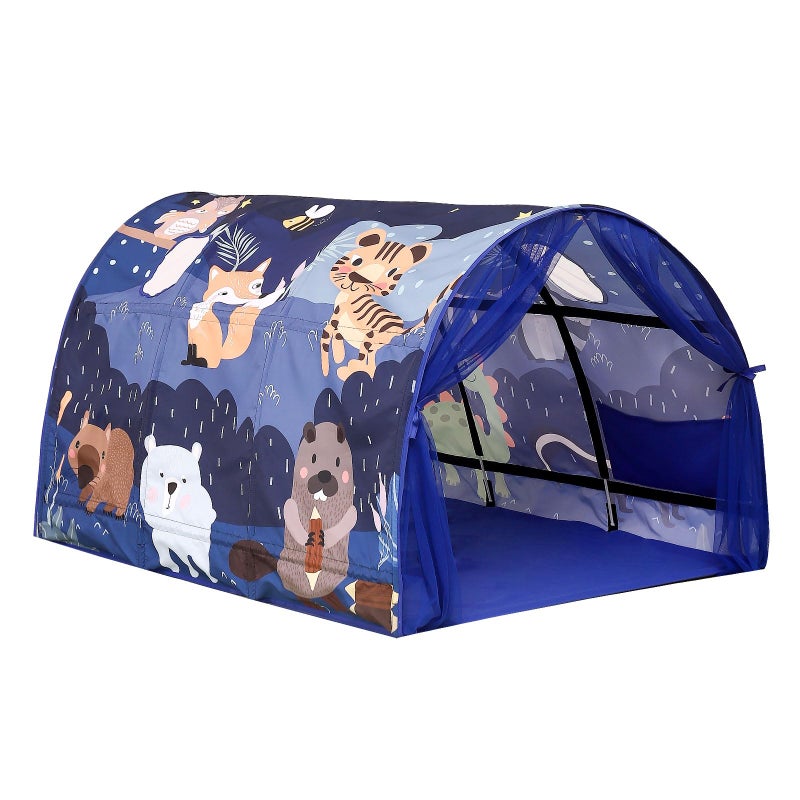CRAWLBO Kids Bed Tent Twin Beds Zoos Wonder Play Tents Boys Girls Ventilated Indoor Play Tent Children Promotes Independent Play Stimulates Imagination SetUp Playhouse Zoos - Image 2