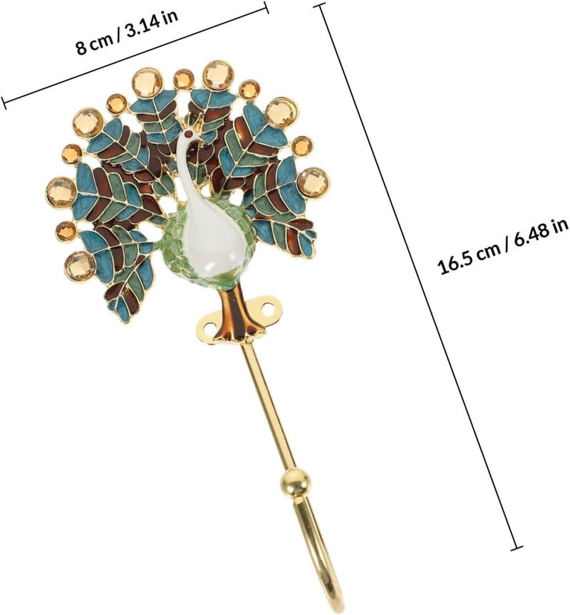 Vintage Peacock Wall Mounted Hook, Metal Enamel Coat and Towel Hanger, Decorative Key and Clothes Hook for Home Storage and Organization - Image 1