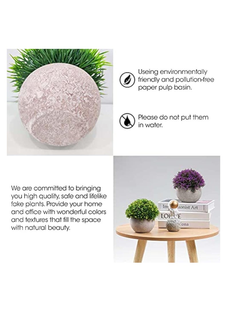 Arabest 4 Pots Artificial Plants Mini Fake Shrubs in Pots Small Faux Plants Decor Artificial Greenery for Home Bedroom Indoor Office Bathroom Farmhouse Room Coffee Table Decor - Image 5