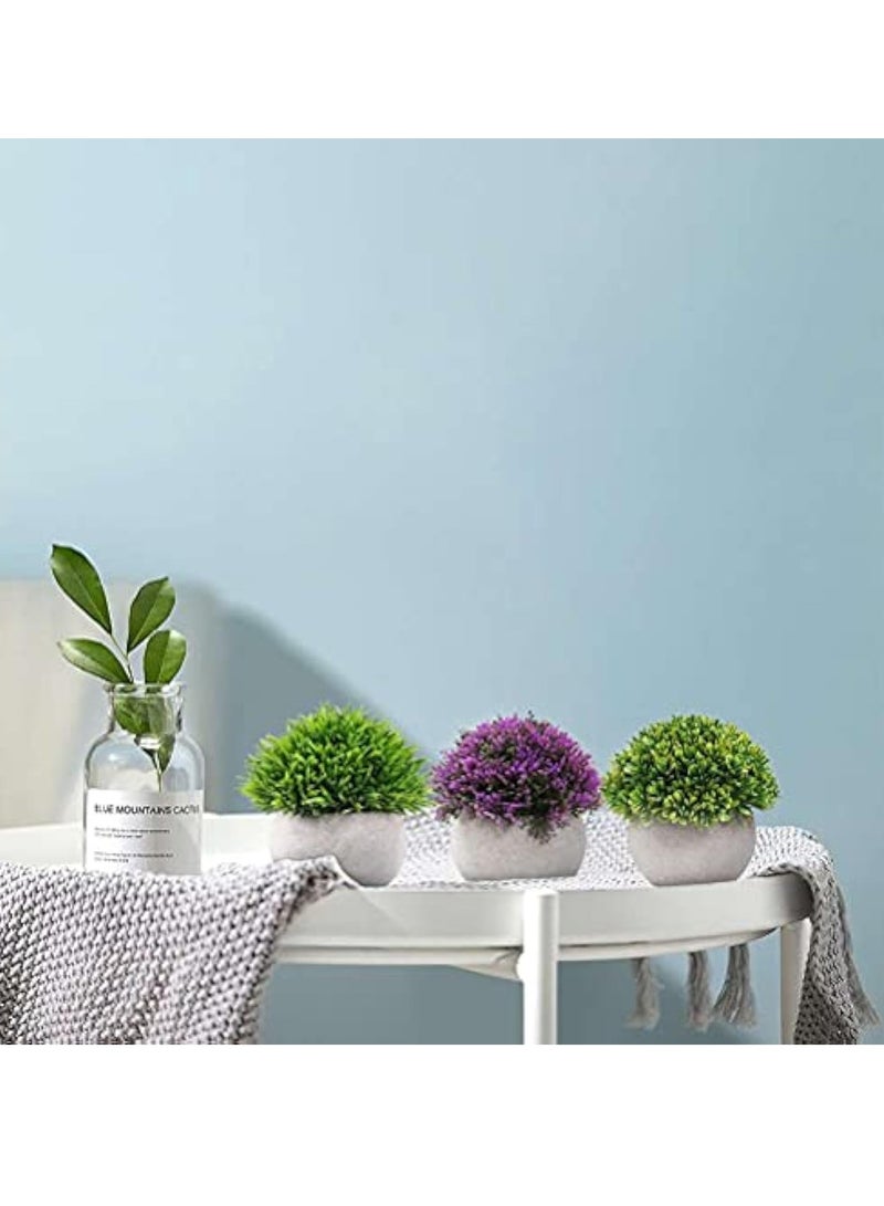 Arabest 4 Pots Artificial Plants Mini Fake Shrubs in Pots Small Faux Plants Decor Artificial Greenery for Home Bedroom Indoor Office Bathroom Farmhouse Room Coffee Table Decor - Image 3
