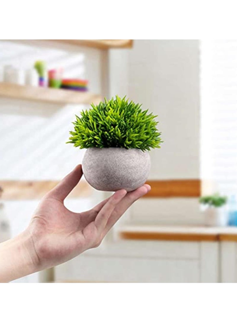 Arabest 4 Pots Artificial Plants Mini Fake Shrubs in Pots Small Faux Plants Decor Artificial Greenery for Home Bedroom Indoor Office Bathroom Farmhouse Room Coffee Table Decor - Image 2