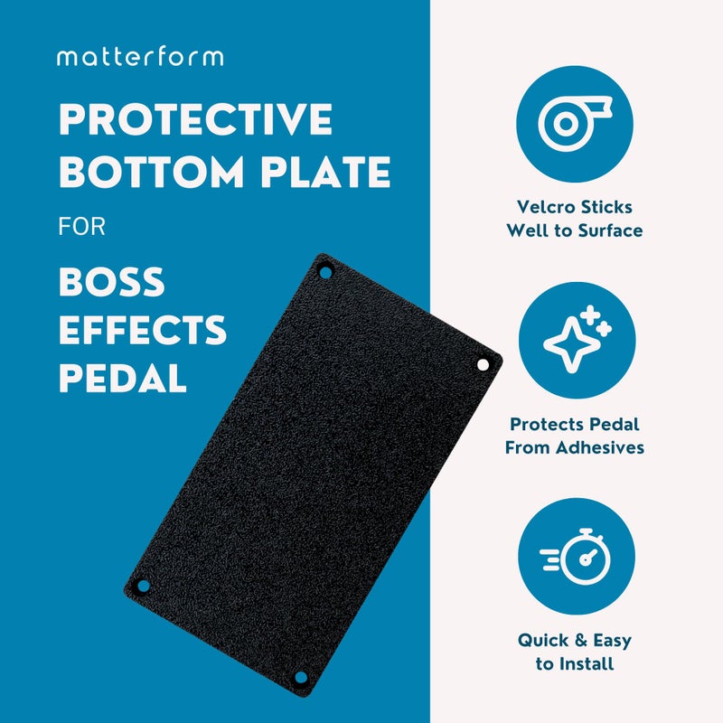 matterform Bottom Plate for Boss Compact Guitar Effects Pedal (3 Pack) | Protective Cover for Boss Pedals | Secure Mounting to Pedalboards - Image 2