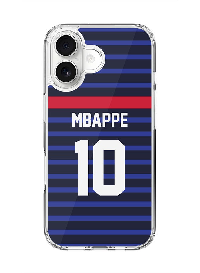 Stylizedd Classic Clear MagSafe Case for iPhone 17 , Hybrid Soft Case Flexible Edges Anti Drop TPU PC Gel Thin Transparent Cover [ Designed for iPhone 17 ] - Football Team - France, Player Name - Mbappe