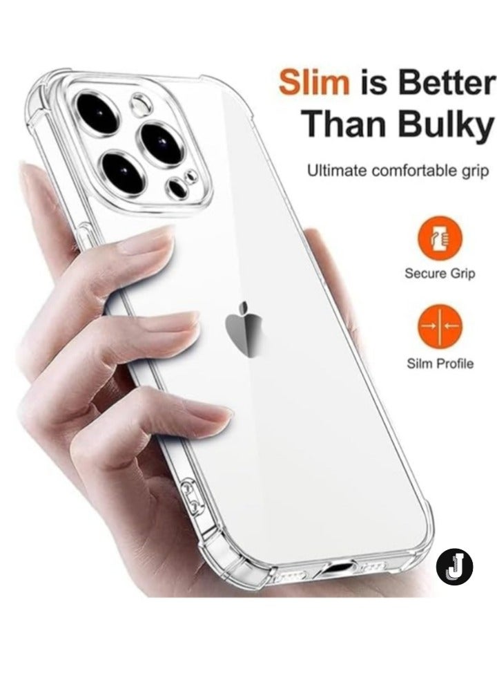 JAJEEK "iPhone 16 Pro Max Clear Back Air Cushion Case – Soft Silicone Shockproof Protective Bumper Shell for Enhanced Durability" - Image 4