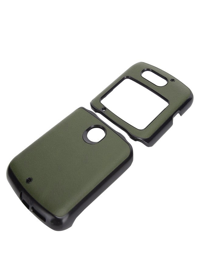 جراب ciciglow مع مشبك لهاتف RAZR 5G القابل للطي، غطاء جلدي مقاوم للصدمات لهاتف Razr 5G، غطاء خلفي جلدي (أخضر) - Image 5