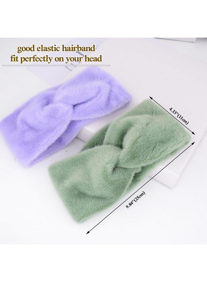 بي جود عصابات رأس عريضة للنساء، عصابات شعر ناعمة ومرنة، عصابات رأس نسائية لتدفئة الأذن، عقدة ملتوية، عمامة غير قابلة للانزلاق لتمارين اليوجا، هدية، إكسسوارات شعر، قطعتان - Image 4