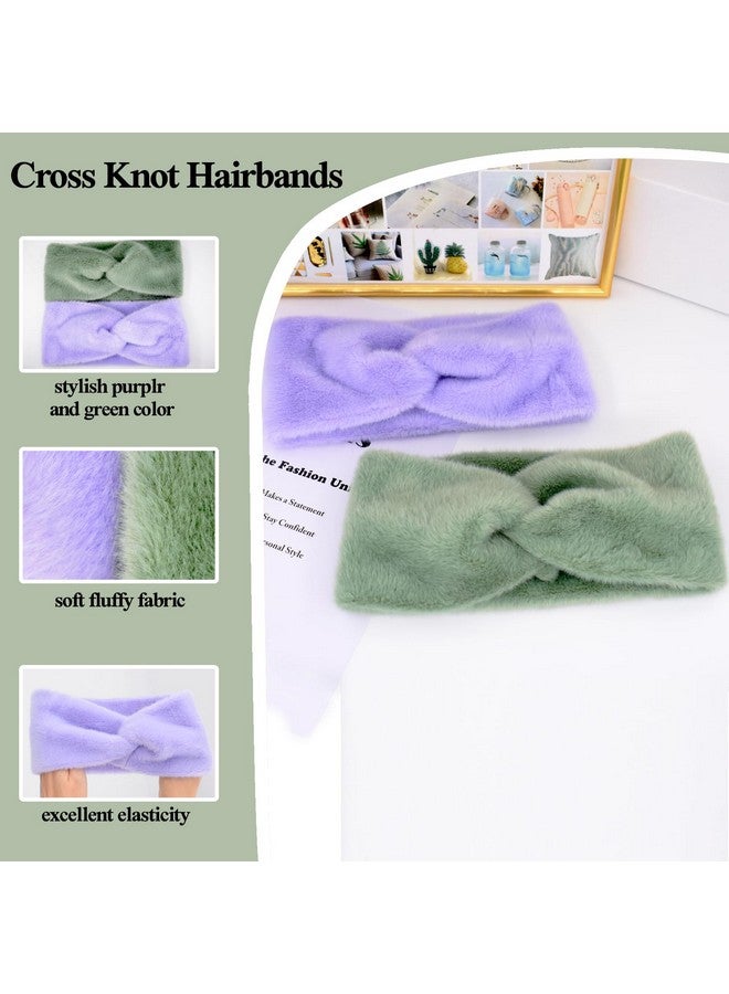 بي جود عصابات رأس عريضة للنساء، عصابات شعر ناعمة ومرنة، عصابات رأس نسائية لتدفئة الأذن، عقدة ملتوية، عمامة غير قابلة للانزلاق لتمارين اليوجا، هدية، إكسسوارات شعر، قطعتان - Image 2