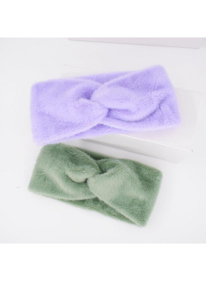 بي جود عصابات رأس عريضة للنساء، عصابات شعر ناعمة ومرنة، عصابات رأس نسائية لتدفئة الأذن، عقدة ملتوية، عمامة غير قابلة للانزلاق لتمارين اليوجا، هدية، إكسسوارات شعر، قطعتان - Image 5