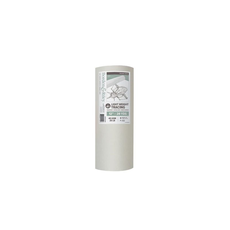 Borden & Riley Borden  Riley 12 x 20 Yards 41 Lightweight Tracing Paper Roll 40 GSM25 LB White 1 Roll Each 041R122000 