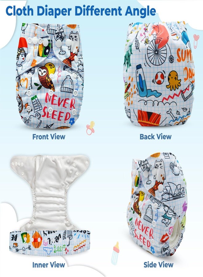 Bembika A Plus Printed Cloth Diaper with 3-Layer Micro Fiber Inserts for Babies Washable & Reusable Cloth Nappies for Baby Leakproof and Wetfree Adjustable Cloth Diapers -(BE2744) - Image 3