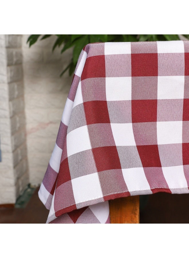 Anna Rustic Checkered Fabric Dust-Proof Tablecloth for Dining Table - Image 3