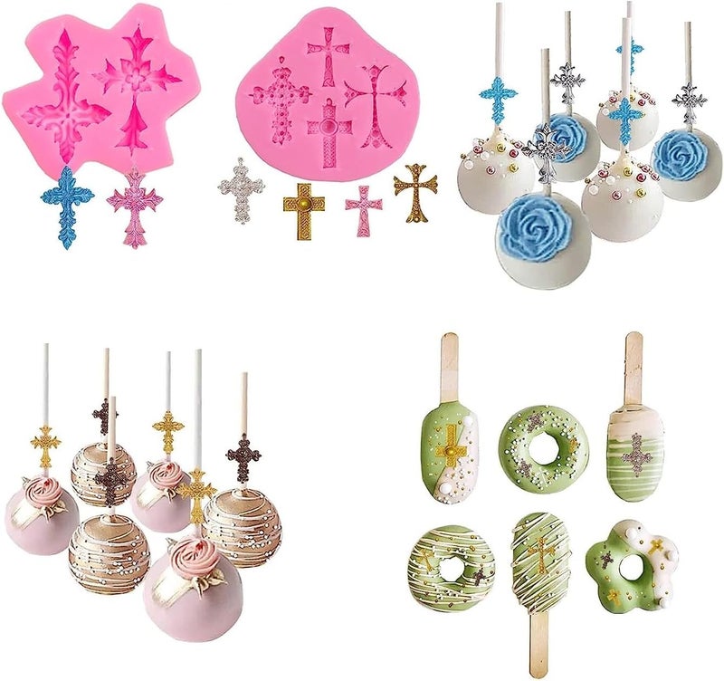 Elinka Cross Molds Silicone,2 Pcs Baptism Cake Decorations Cross Cake Mold Cross Mold Baptism Cake Toppers for Baptism Party Supplies - Image 5