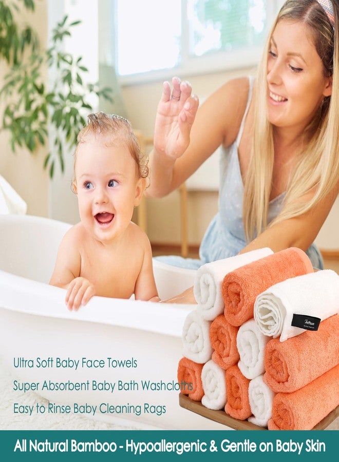 JEFFSUN Baby Washcloths 6 Pack, 10x10 inch Orange Small Wash Cloths for Face and Body, Super Soft & Gentle Face Towels on Sensitive Skin, Newborn Registry Bath Shower Gifts for Infant Kid Toddler Children - Image 5