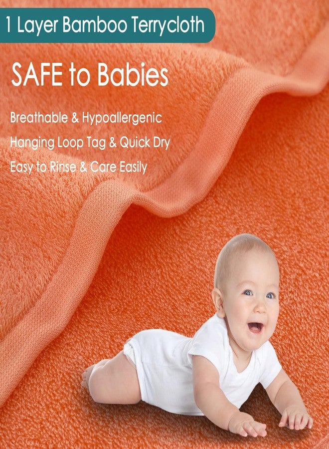 JEFFSUN Baby Washcloths 6 Pack, 10x10 inch Orange Small Wash Cloths for Face and Body, Super Soft & Gentle Face Towels on Sensitive Skin, Newborn Registry Bath Shower Gifts for Infant Kid Toddler Children - Image 2