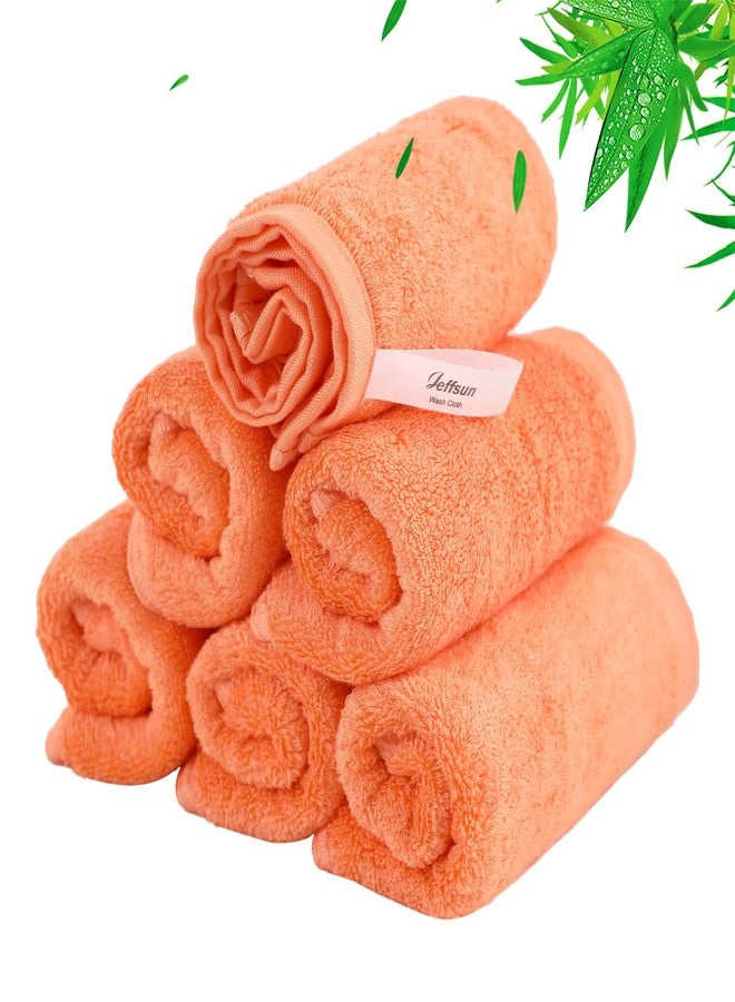 JEFFSUN Baby Washcloths 6 Pack, 10x10 inch Orange Small Wash Cloths for Face and Body, Super Soft & Gentle Face Towels on Sensitive Skin, Newborn Registry Bath Shower Gifts for Infant Kid Toddler Children - Image 1
