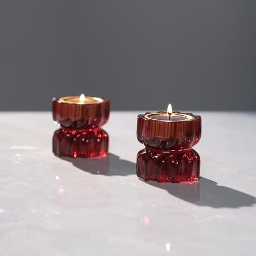 ICNBUYS Twizzle Twist Tealight Holder, Decorative Tealight Candle Holder for Table Display, Romantic Unique Home Décor, Housewarming Gift, Spiral Sculpture Diwali Tea Light Stand Brown Resin Set of 2 - Image 1